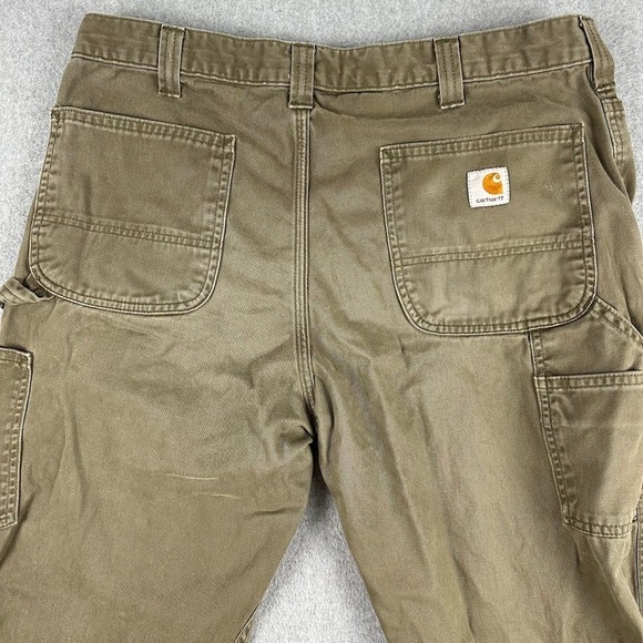 Carhartt Pants Men 36x32 B324 Arg Relaxed Fit Carpenter Khaki Tan Brown Work - Picture 8 of 9